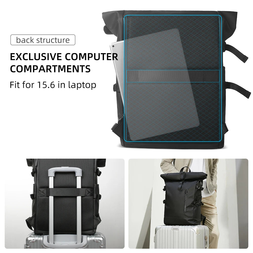 Expandable Travel Backpack For Men 15.6 Inch Laptop USB Port
