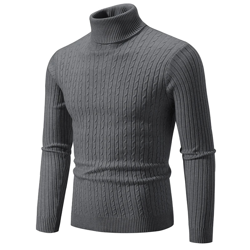 New Mens High Neck Sweater Woolen Turtleneck Pullover Winter