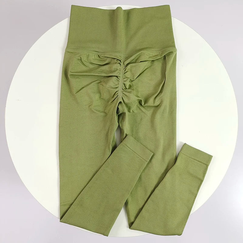 ليغينغز يوغا سلس بخصر عالٍ ورفع للصدر للنساء للياقة البدنية