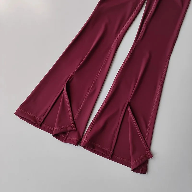 بنطال رياضي نسائي بخصر عالٍ ومريح للتمارين الرياضية