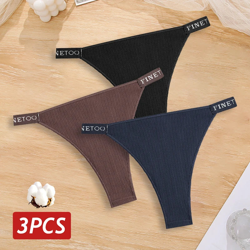 Cotton Brazilian Panties For Women Low Waist Lingerie Set