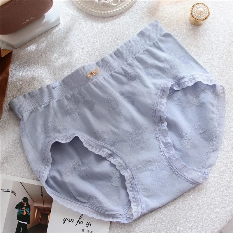 2 Pack Lace Wavy Trim Panties Womens Comfort Underwear