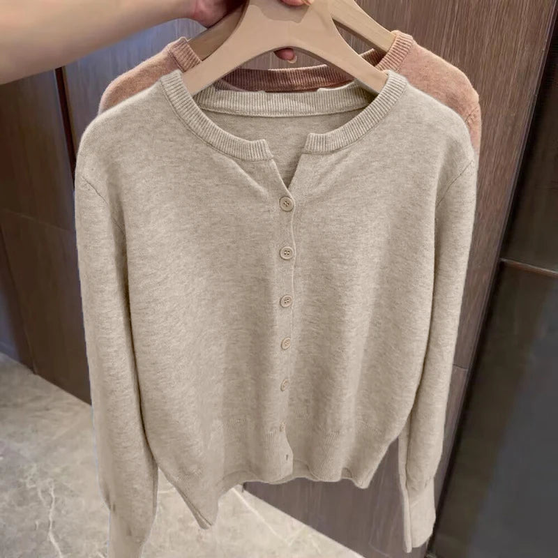 Korean Loose Knit Cashmere Fleece Sweater for Women