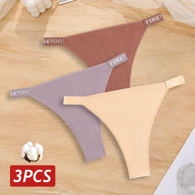 Cotton Brazilian Panties For Women Low Waist Lingerie Set