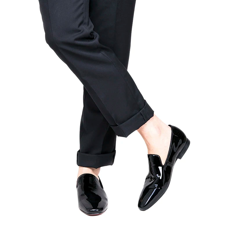 Piergitar 2025 Patent Leather Slip On Red Sole Shoes