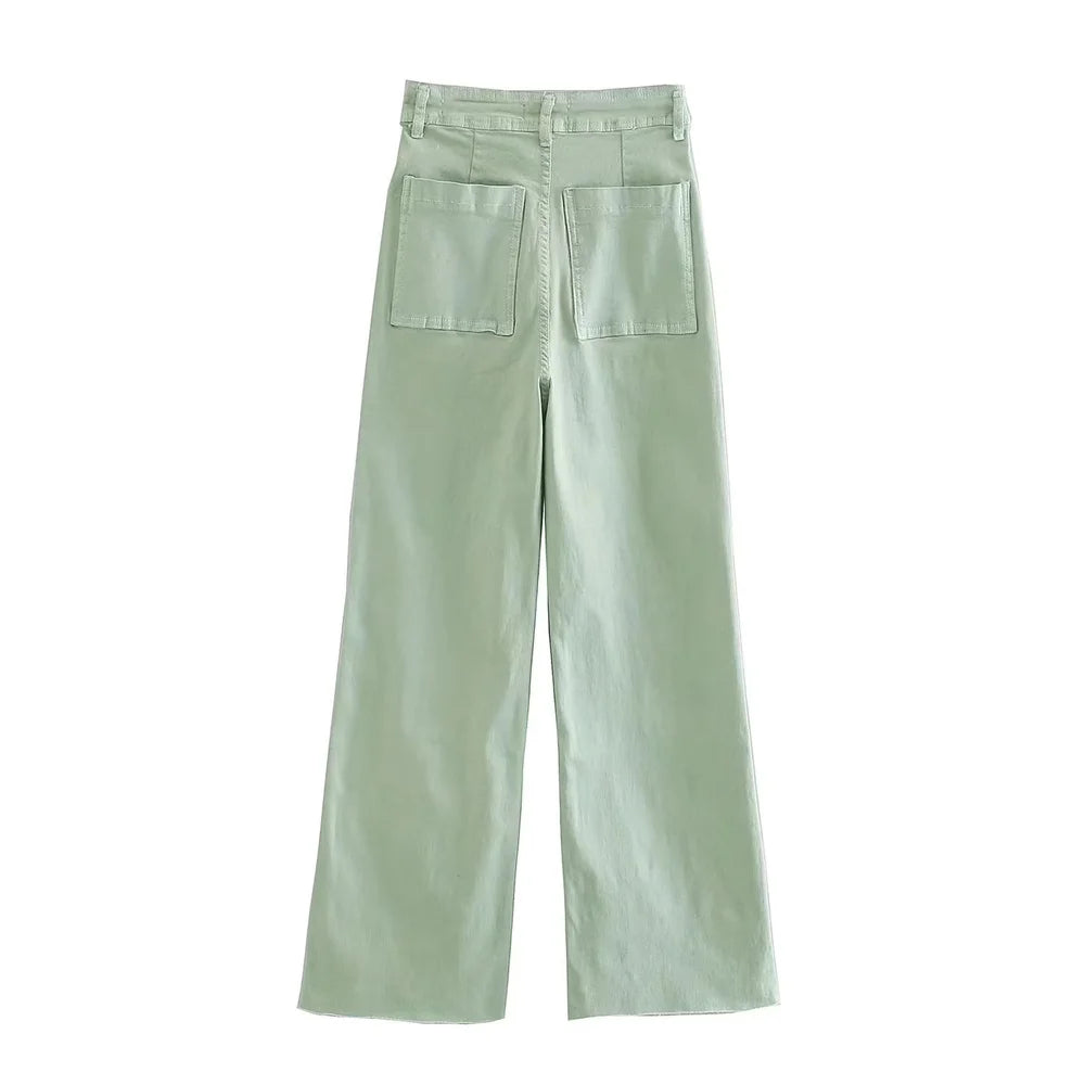 New Womens High Waist Straight Wide Leg Jeans 2023 Fashion