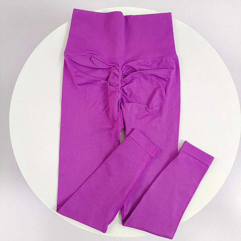 ليغينغز يوغا سلس بخصر عالٍ ورفع للصدر للنساء للياقة البدنية