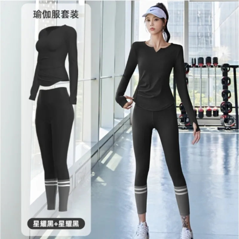 Women Gym Yoga Set Seamless Leggings Sportswear Outfit