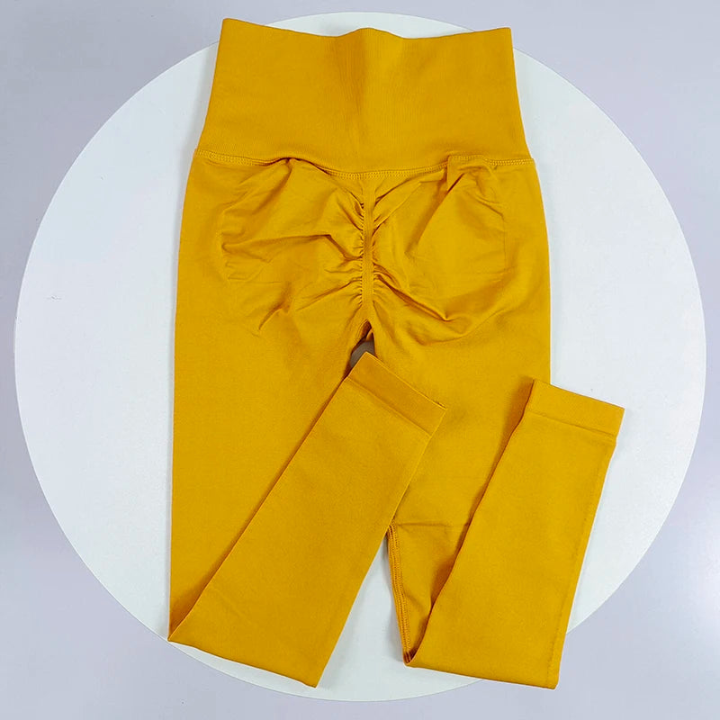 ليغينغز يوغا سلس بخصر عالٍ ورفع للصدر للنساء للياقة البدنية