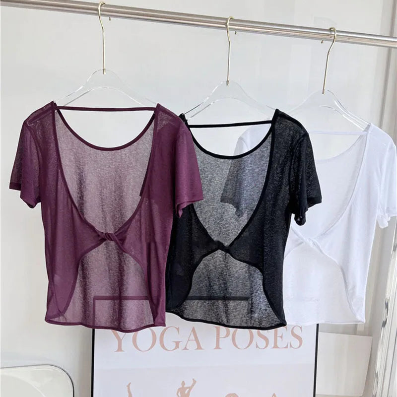 Womens Gym Tank Top Open Back Yoga Workout Wear For Women