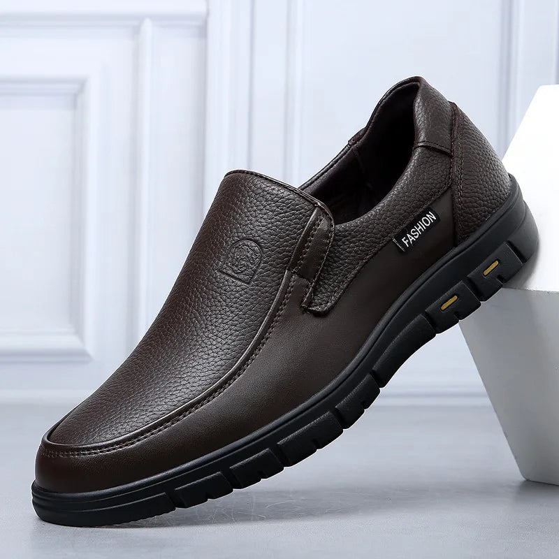 Genuine Leather Handmade Shoes For Men Flat Platform
