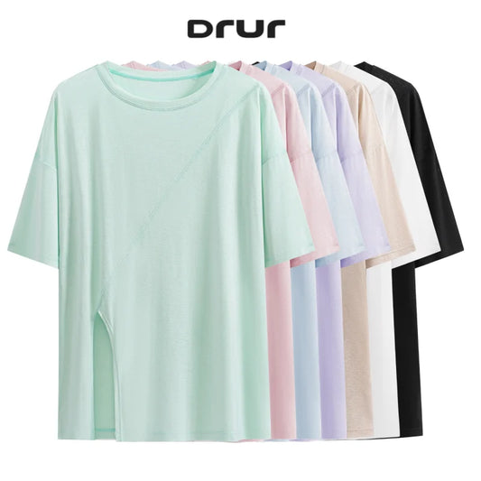 Drur Women Yoga Shirts Loose Fit Breathable Side Slits