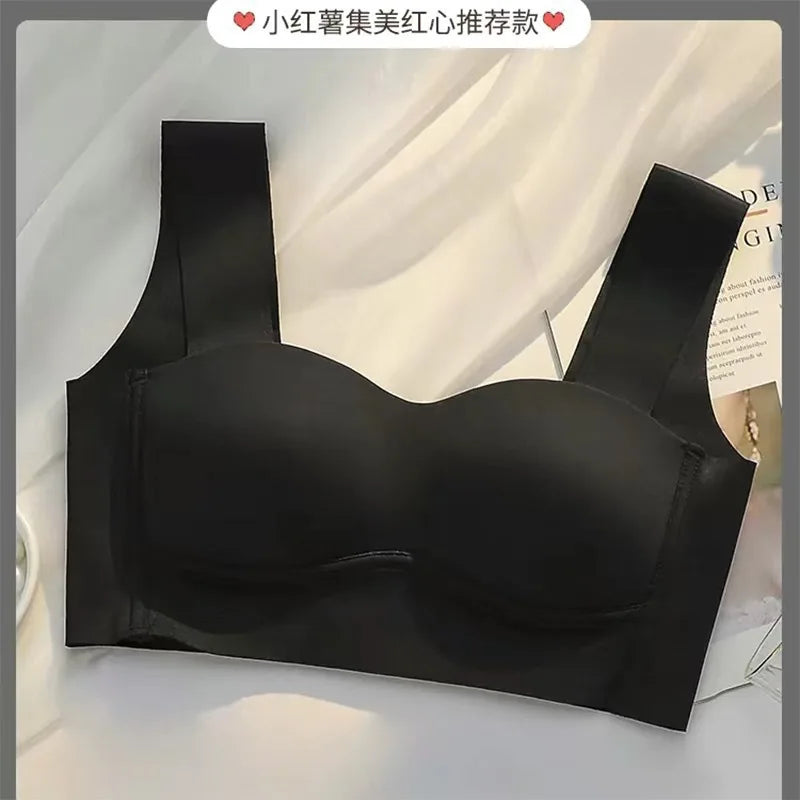 Wireless Ice Silk Comfort Bra One Piece Bralette Push Up