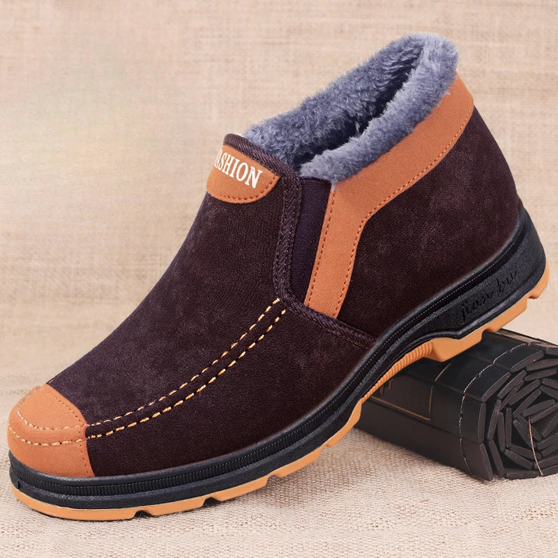 2023 Mens Winter Cotton Shoes Plush Warm Snow Boots