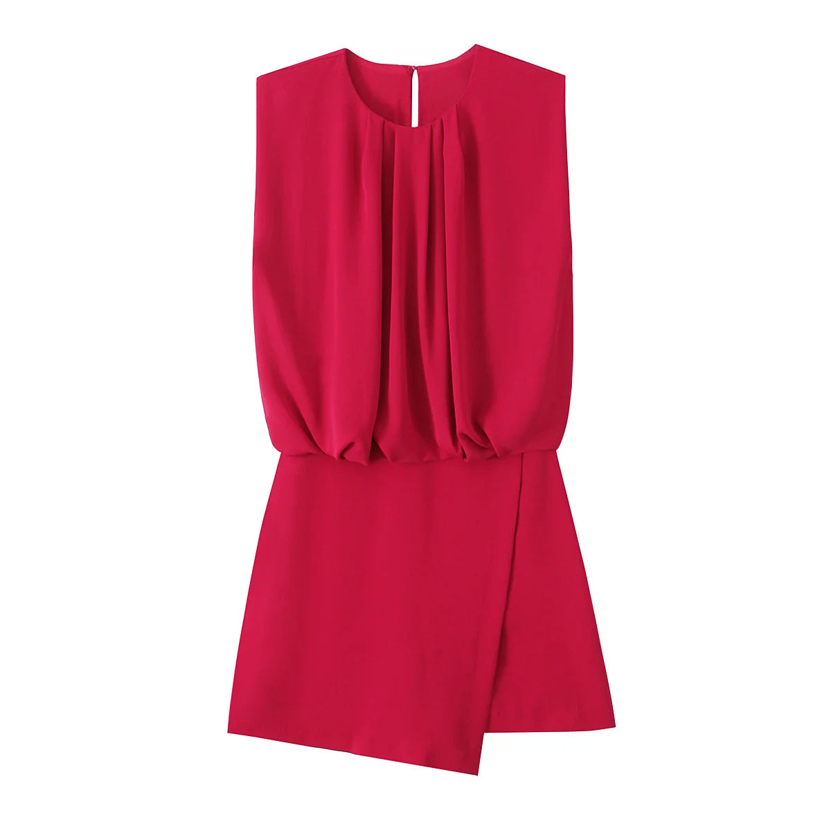 Traf Women 2025 Spring Tongle Short Jumpsuit Round Neck Fit