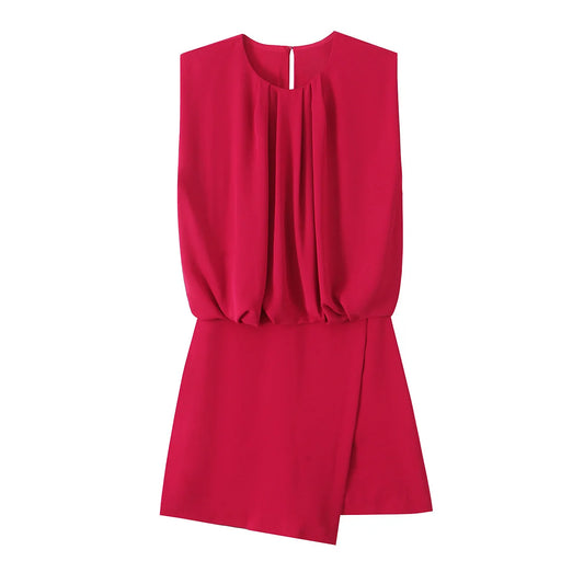 Traf Women 2025 Spring Tongle Short Jumpsuit Round Neck Fit