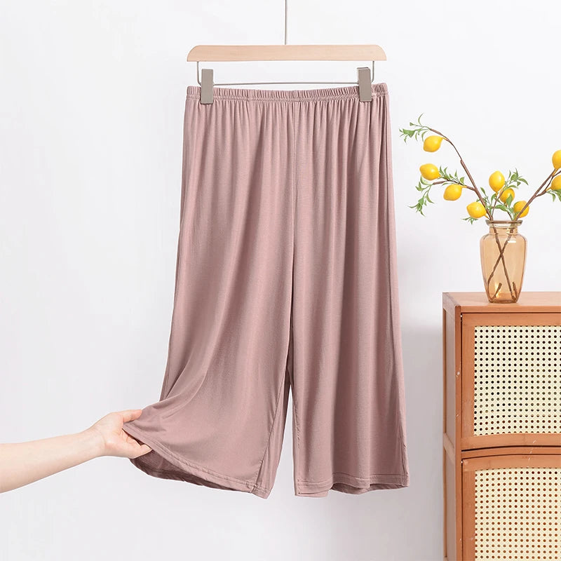 Loose Modal Wide Leg Pants Women Summer Home Wear Plus Size