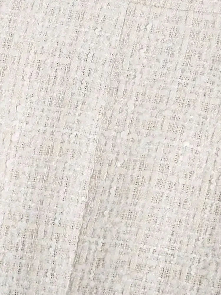 Tweed Double Breasted Blazer Coat Women Vintage Outerwear