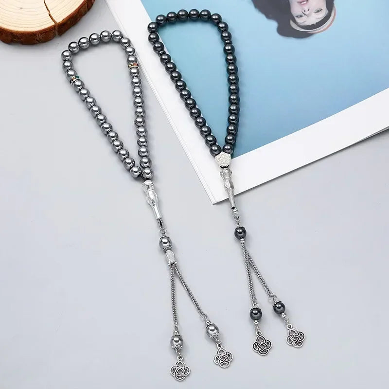 New 8 Cm 33 Black Gallstone Muslim Prayer Beads Unisex