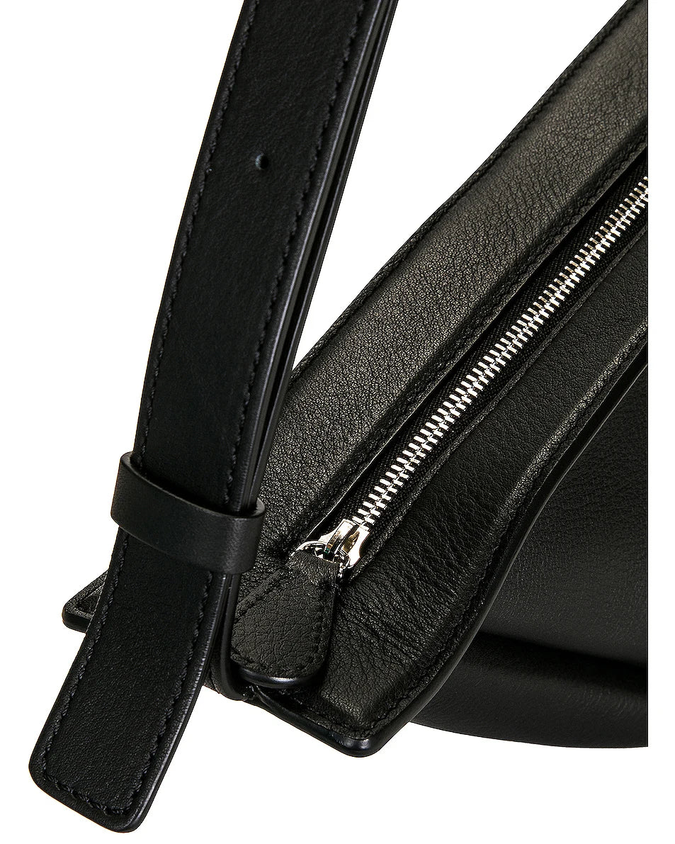 New Ladies Real Leather Handbag Calfskin Pebbled Half Moon