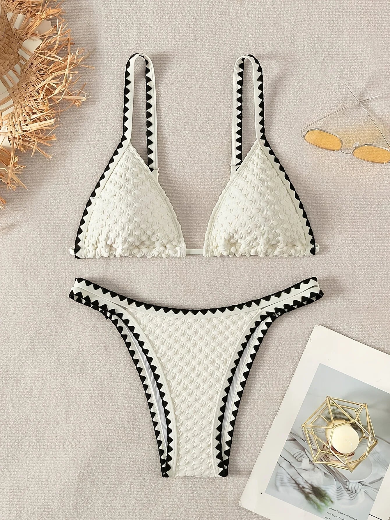 Triangle Bikini Set Strappy Swimsuit Women Beachwear 2025