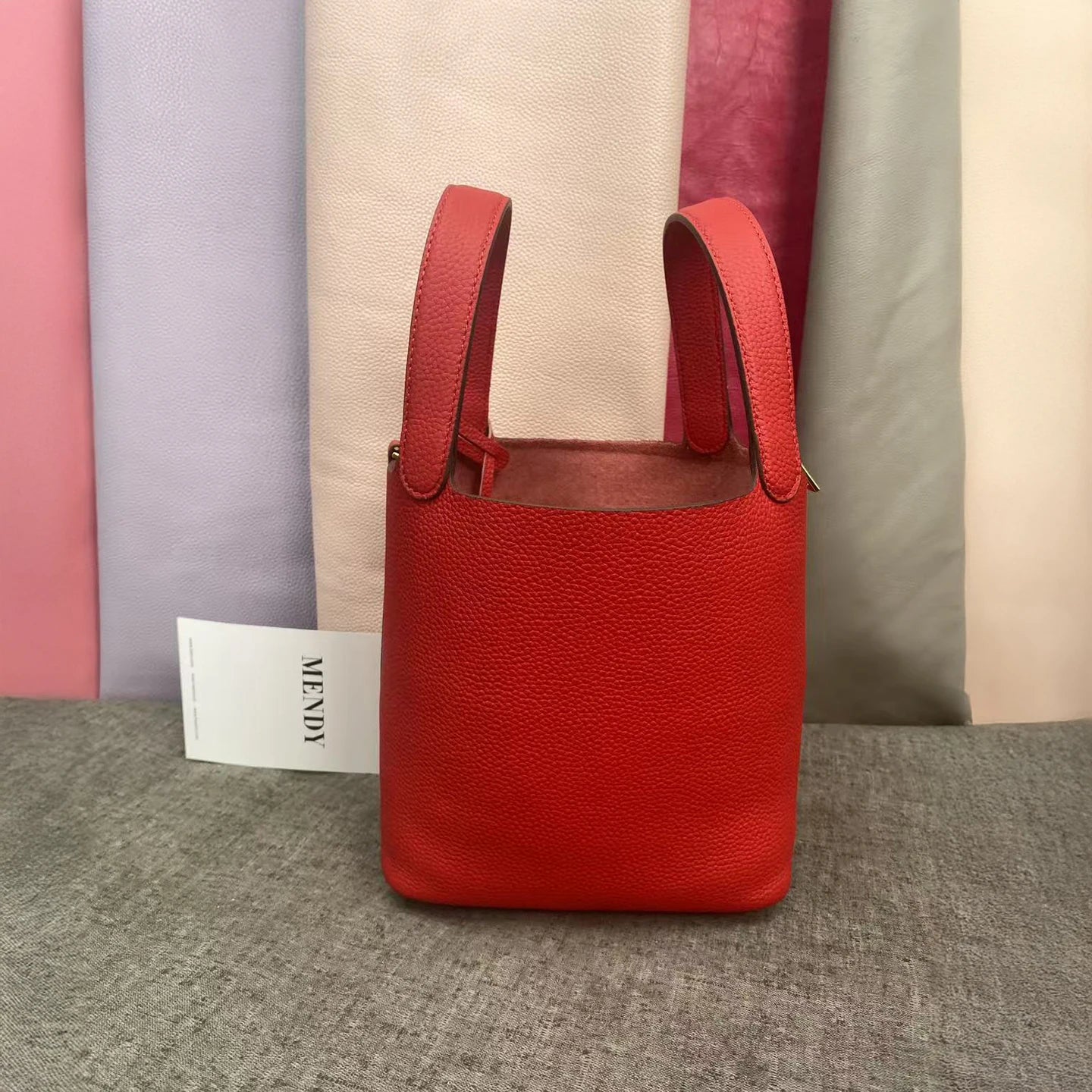 Mendy Mini Bucket Bag Women Genuine Leather Crossbody