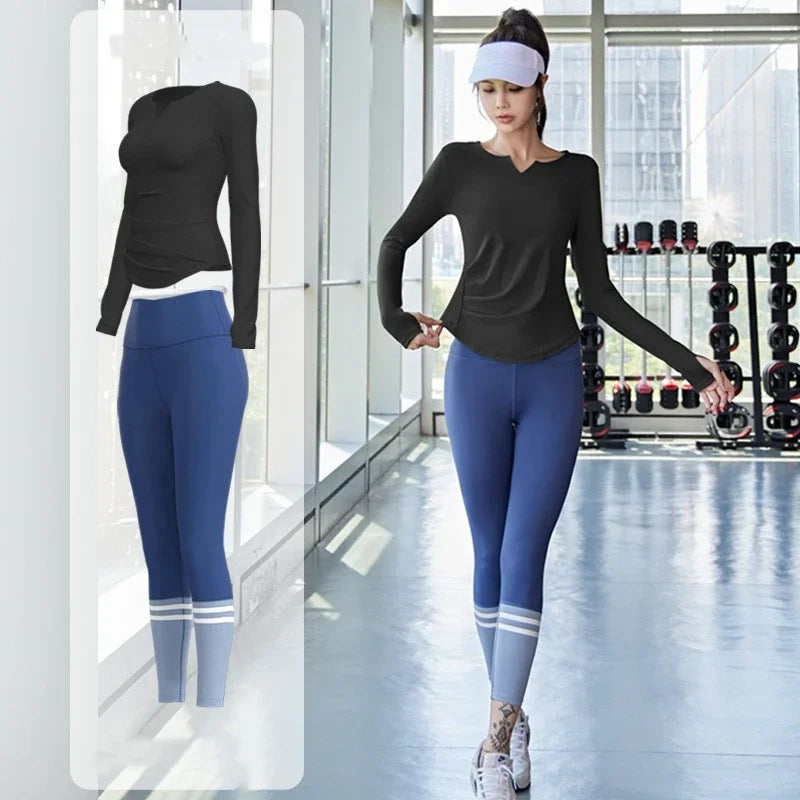 Women Gym Yoga Set Seamless Leggings Sportswear Outfit