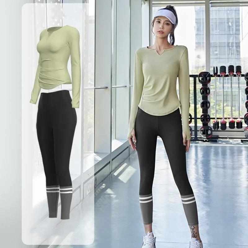 Women Gym Yoga Set Seamless Leggings Sportswear Outfit