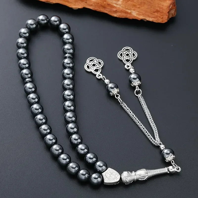 New 8 Cm 33 Black Gallstone Muslim Prayer Beads Unisex