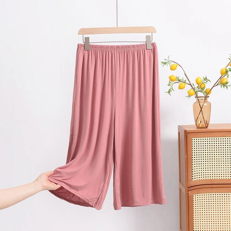 Loose Modal Wide Leg Pants Women Summer Home Wear Plus Size