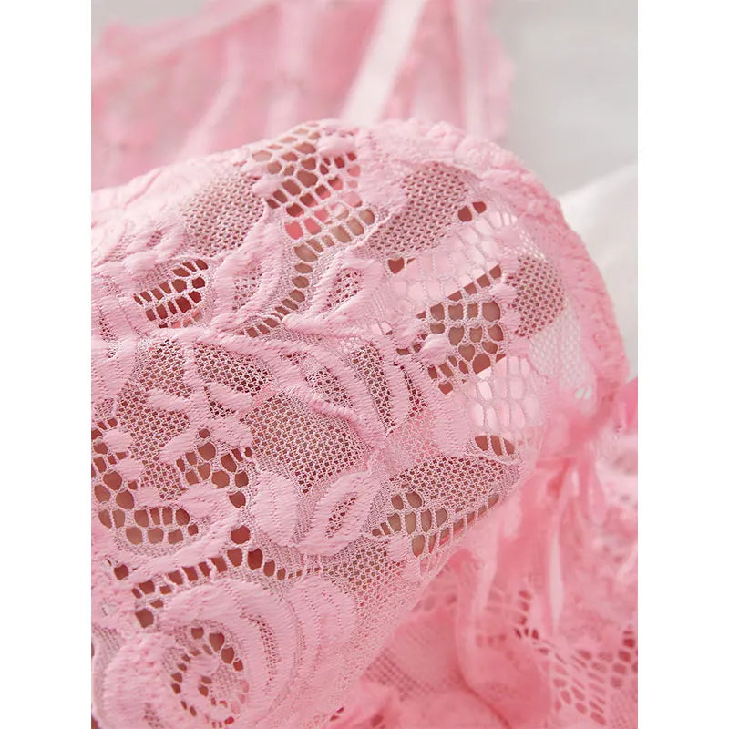 2025 Lace Sleeping Robe Nightgown Set Plus Size Sleepwear