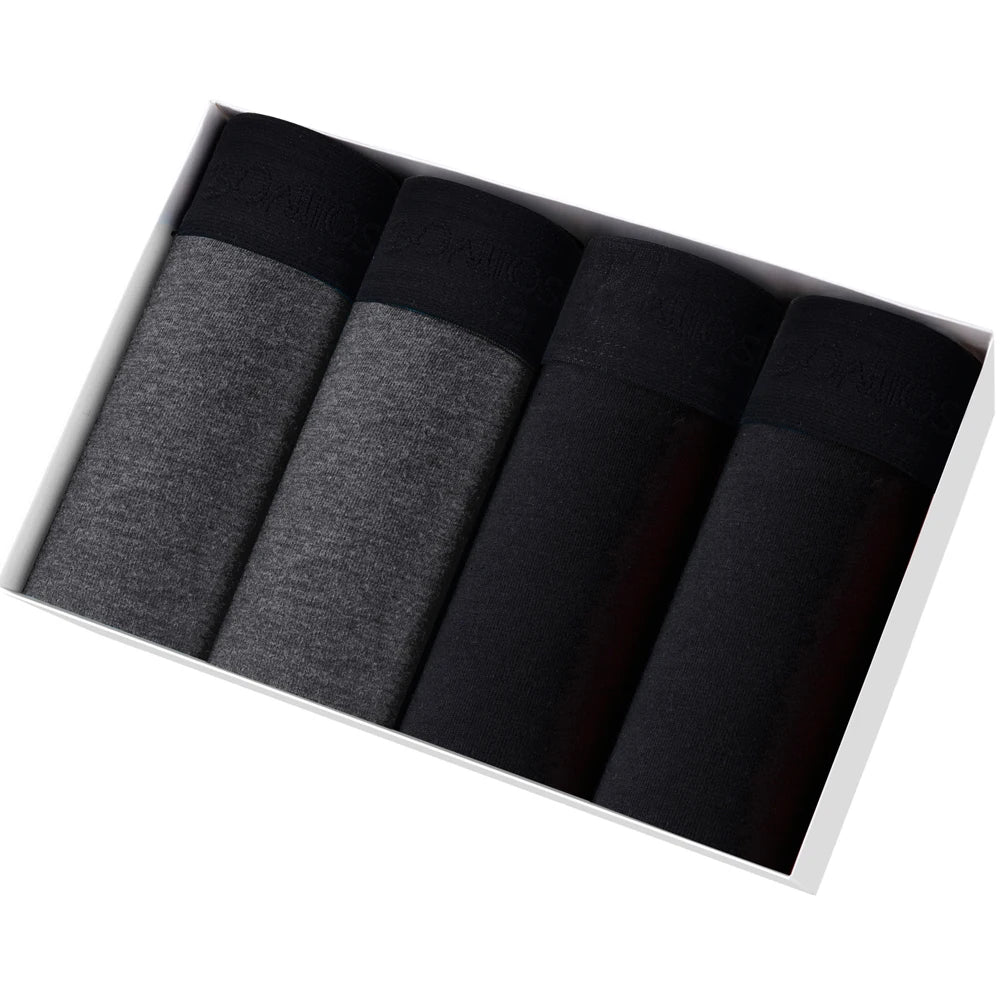 4 Pack Mens Boxer Shorts Cotton Underwear Set Soft Comfort