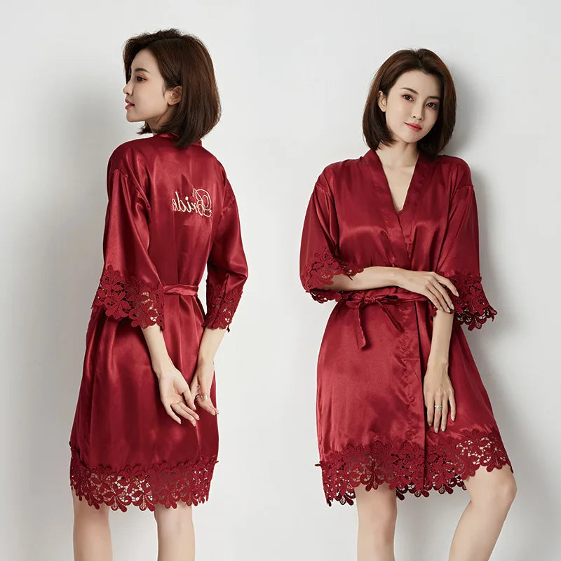 White Wedding Robe Embroidered Mother Bride Kimono Gown