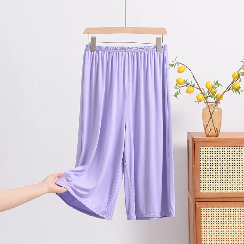 Loose Modal Wide Leg Pants Women Summer Home Wear Plus Size