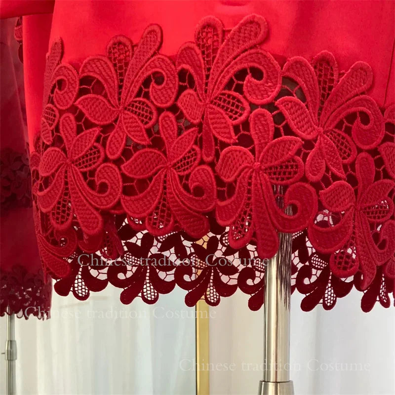 White Wedding Robe Embroidered Mother Bride Kimono Gown