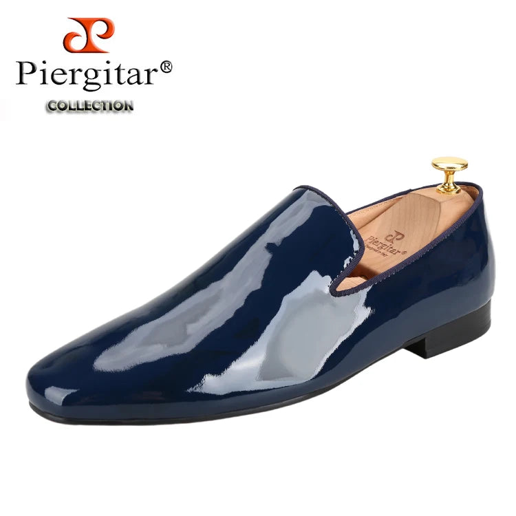 Piergitar 2025 Patent Leather Slip On Red Sole Shoes