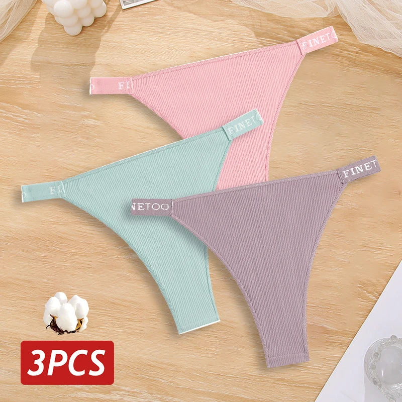 Cotton Brazilian Panties For Women Low Waist Lingerie Set
