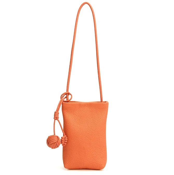 Genuine Leather Crossbody Bag Custom Initials Handwoven