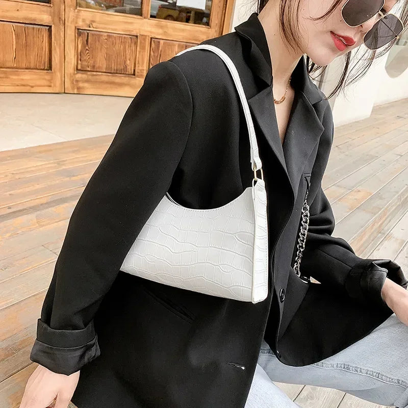 Retro Alligator Pattern Small PU Leather Handbags For Women