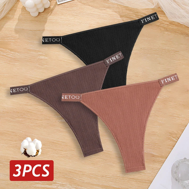 Cotton Brazilian Panties For Women Low Waist Lingerie Set