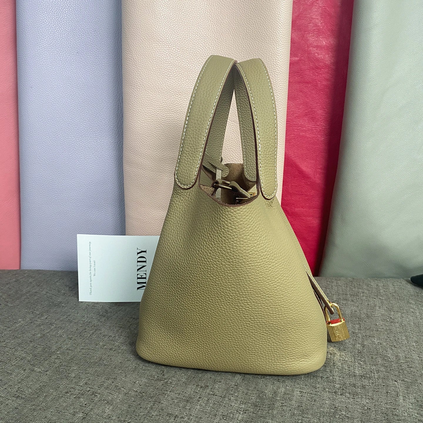 Mendy Mini Bucket Bag Women Genuine Leather Crossbody