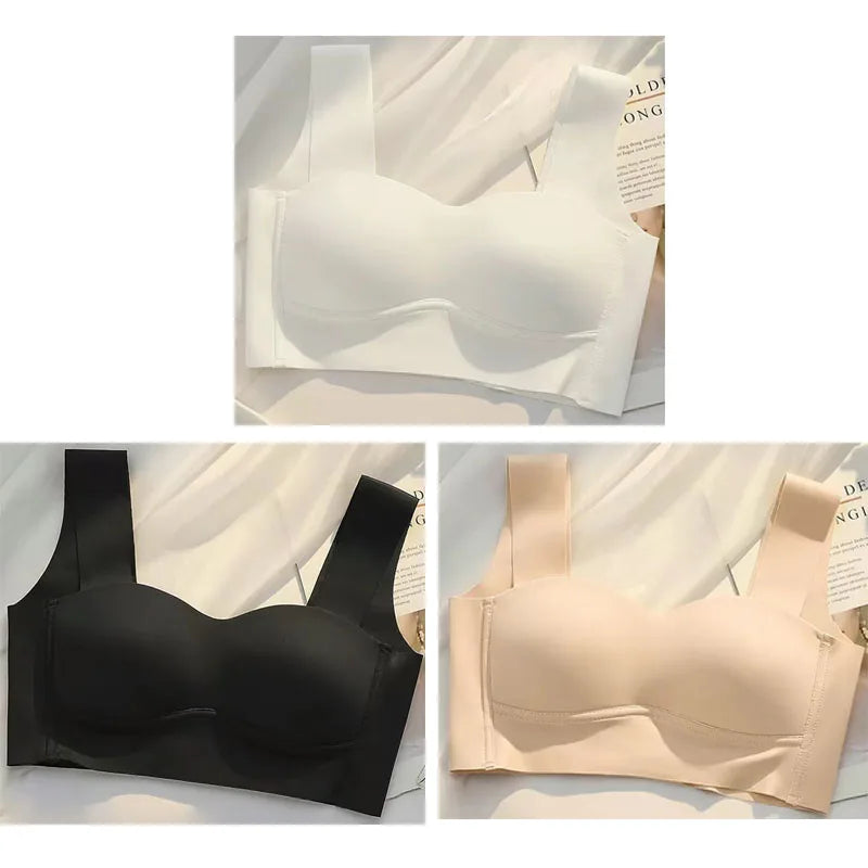 Three Pack Ice Silk Wireless Bralette Set For Women