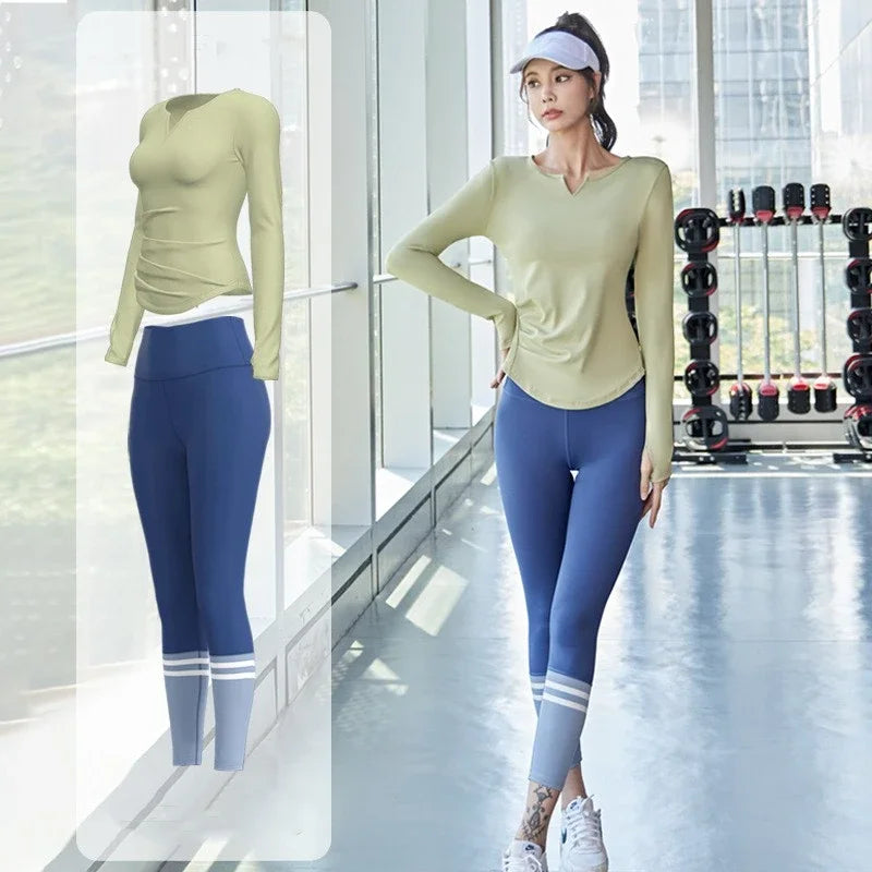 Women Gym Yoga Set Seamless Leggings Sportswear Outfit