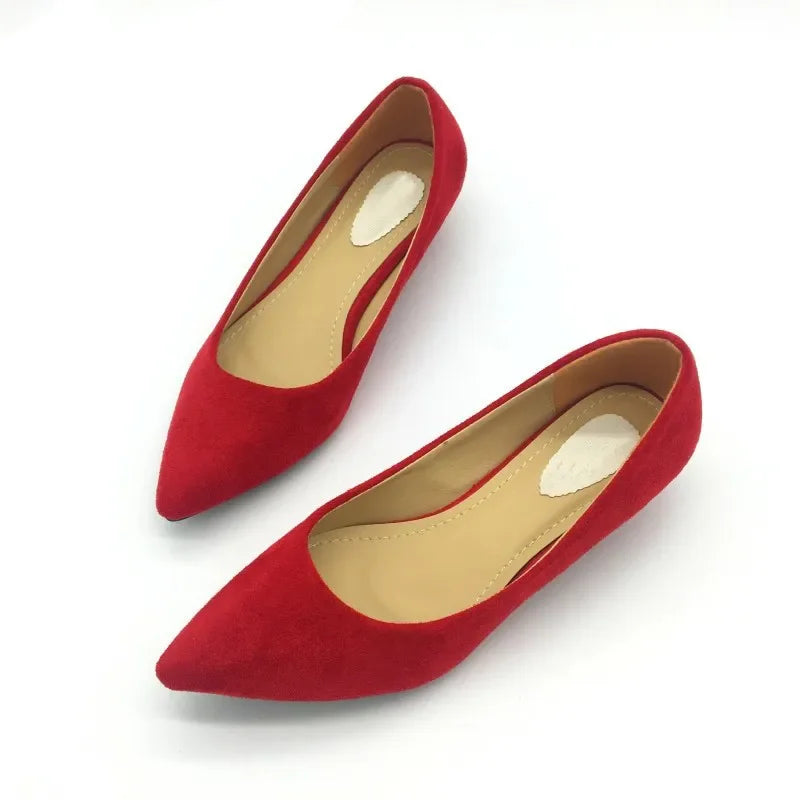 CEYANEAO Sexy Women Low Heel Pumps Slip On Spring Autumn