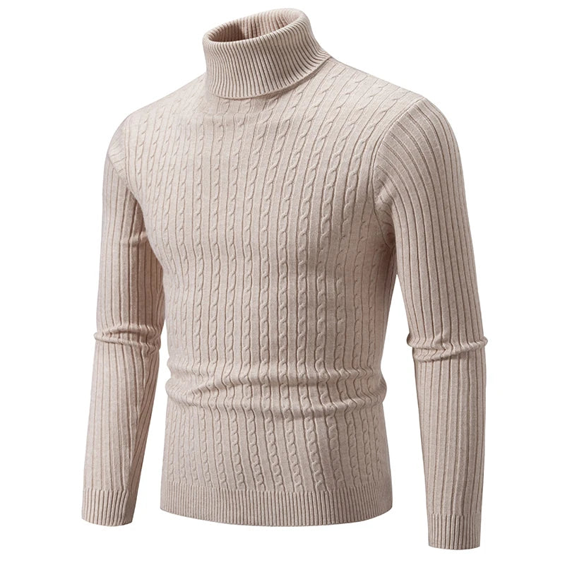 New Mens High Neck Sweater Woolen Turtleneck Pullover Winter