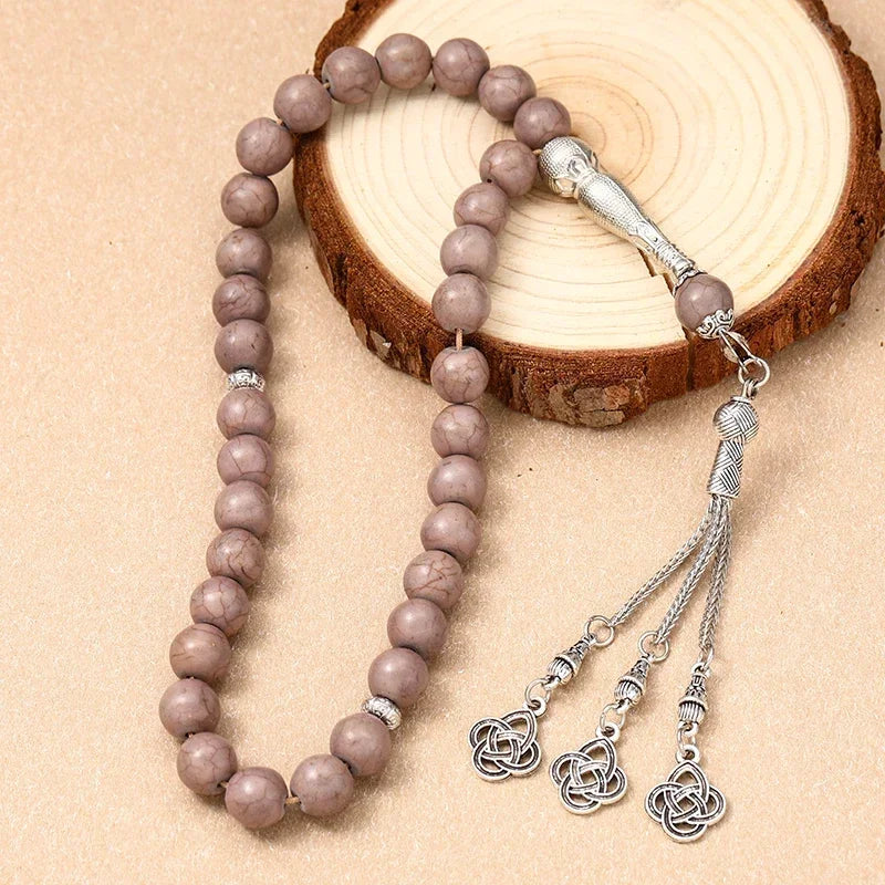 New 8 Cm 33 Black Gallstone Muslim Prayer Beads Unisex