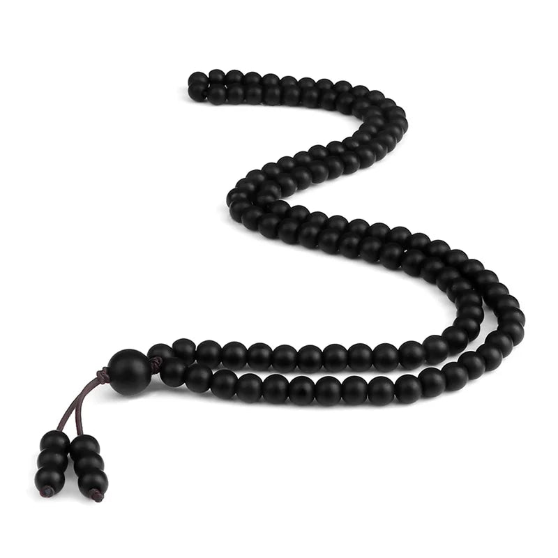 6mm Black Lava Stone Mala Beads Bracelet for Yoga Gift