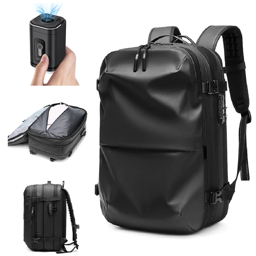Men Travel Laptop Backpack 17 Inch Vacuum Compression