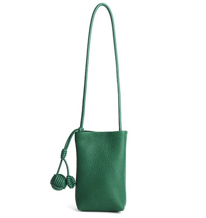 Genuine Leather Crossbody Bag Custom Initials Handwoven