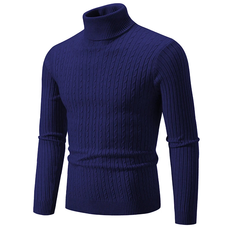 New Mens High Neck Sweater Woolen Turtleneck Pullover Winter